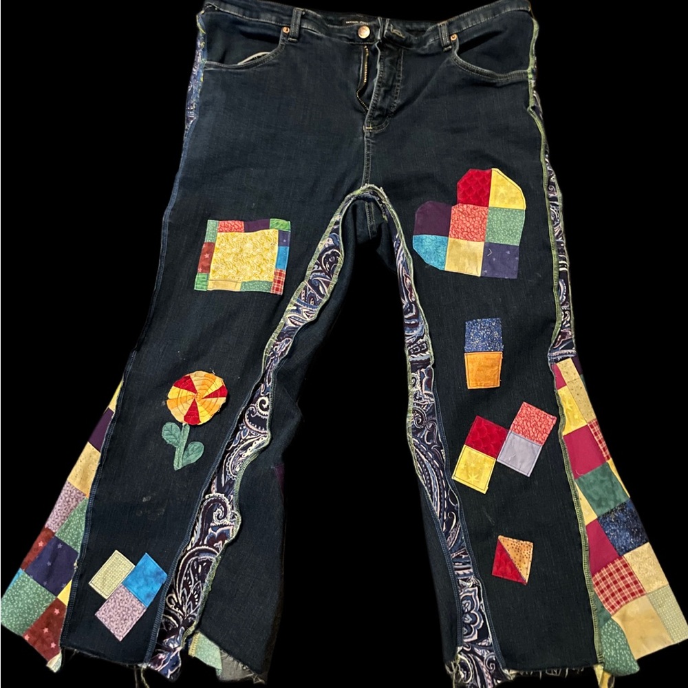 Patchwork Design Women's Jeans - image 1